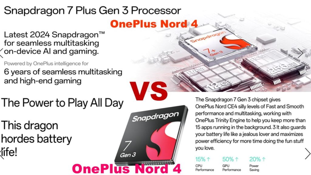 OnePlus Nord 4 vs. OnePlus Nord CE 4 processor