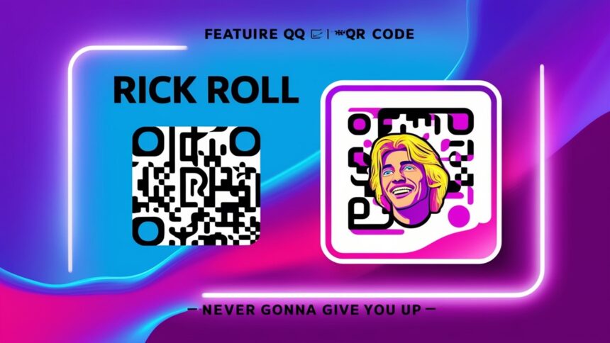 The Never Gonna Give You Up QR code patch